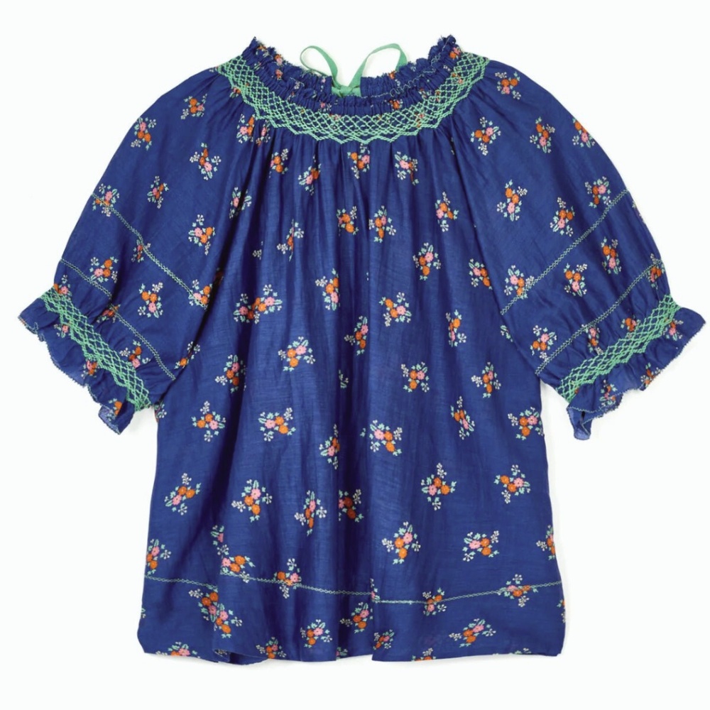 NWT M.A.B.E. Mabe Vivi Print Top in Navy Large